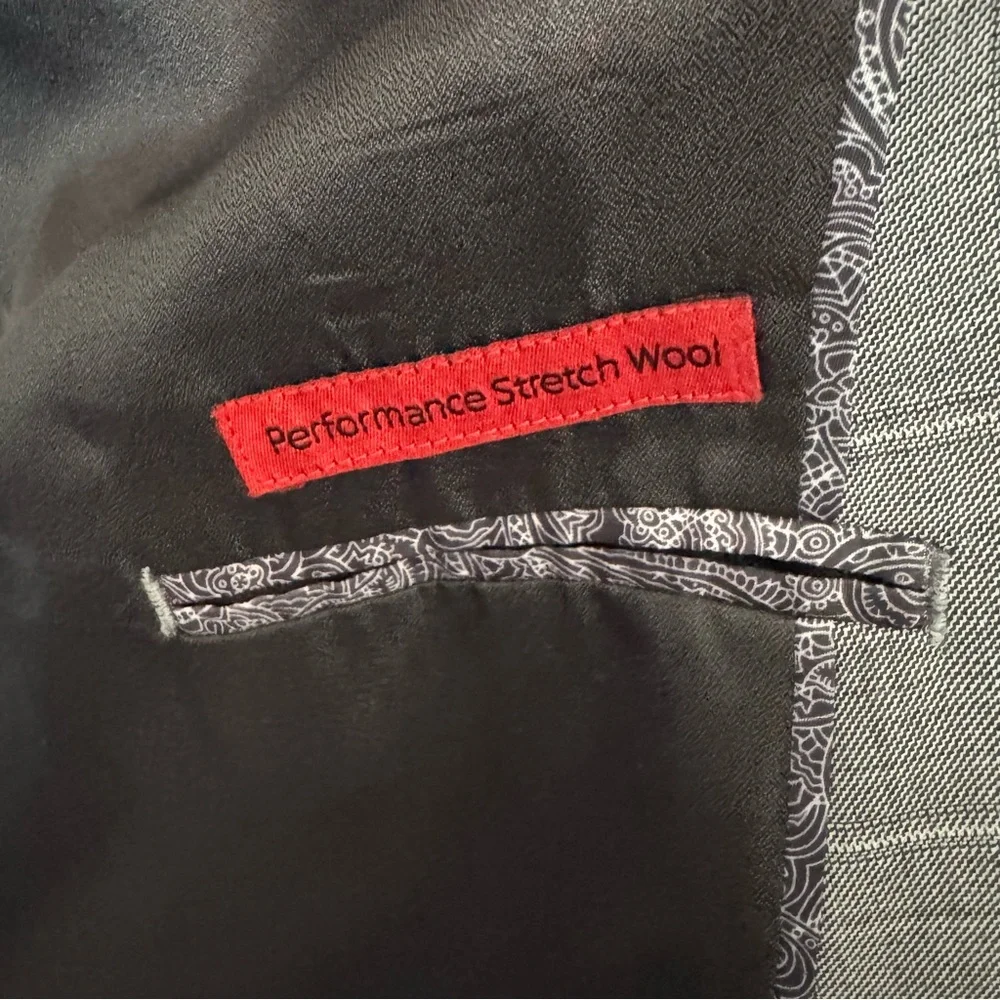 Linea Uomo Men’s Gray Checked Suit – Size 50R $85 - Picture 3 of 13